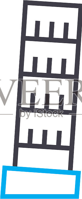 比萨斜塔线性图标概念倾斜设计元素图片