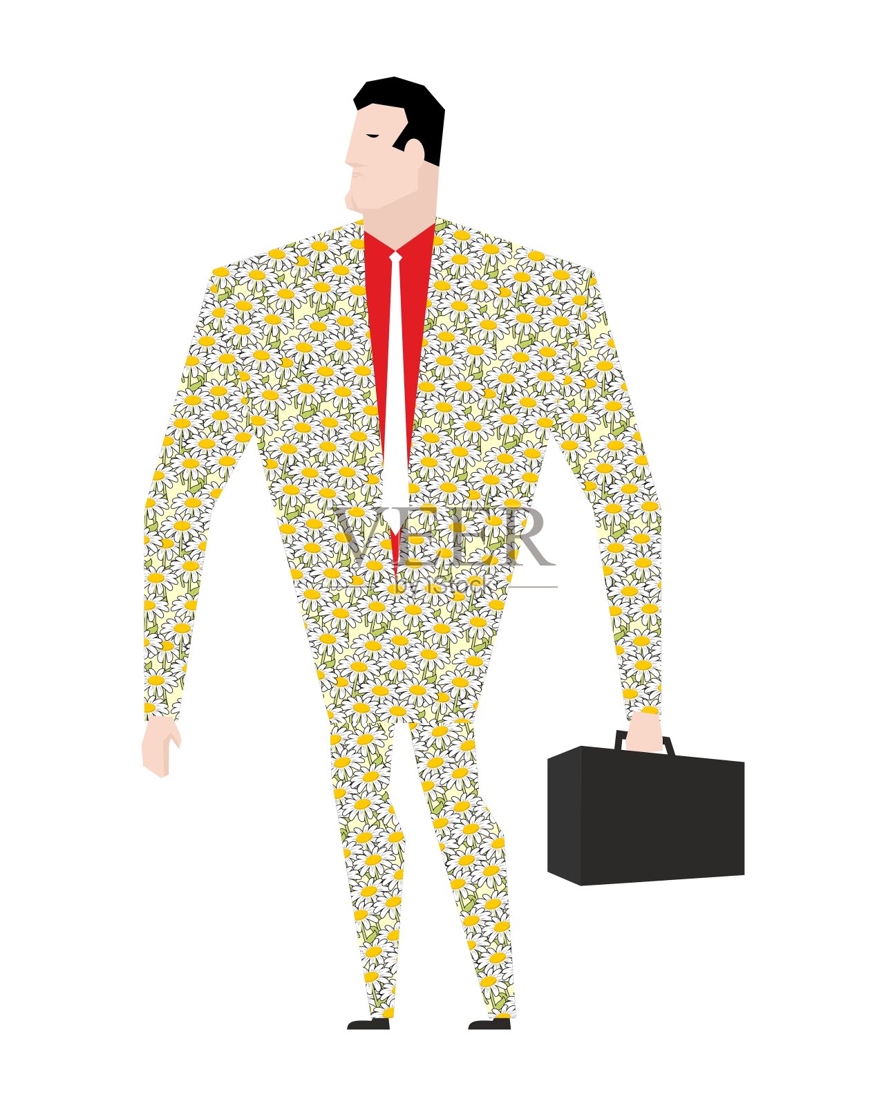 穿着彩色衣服的商人花衣服设计元素图片