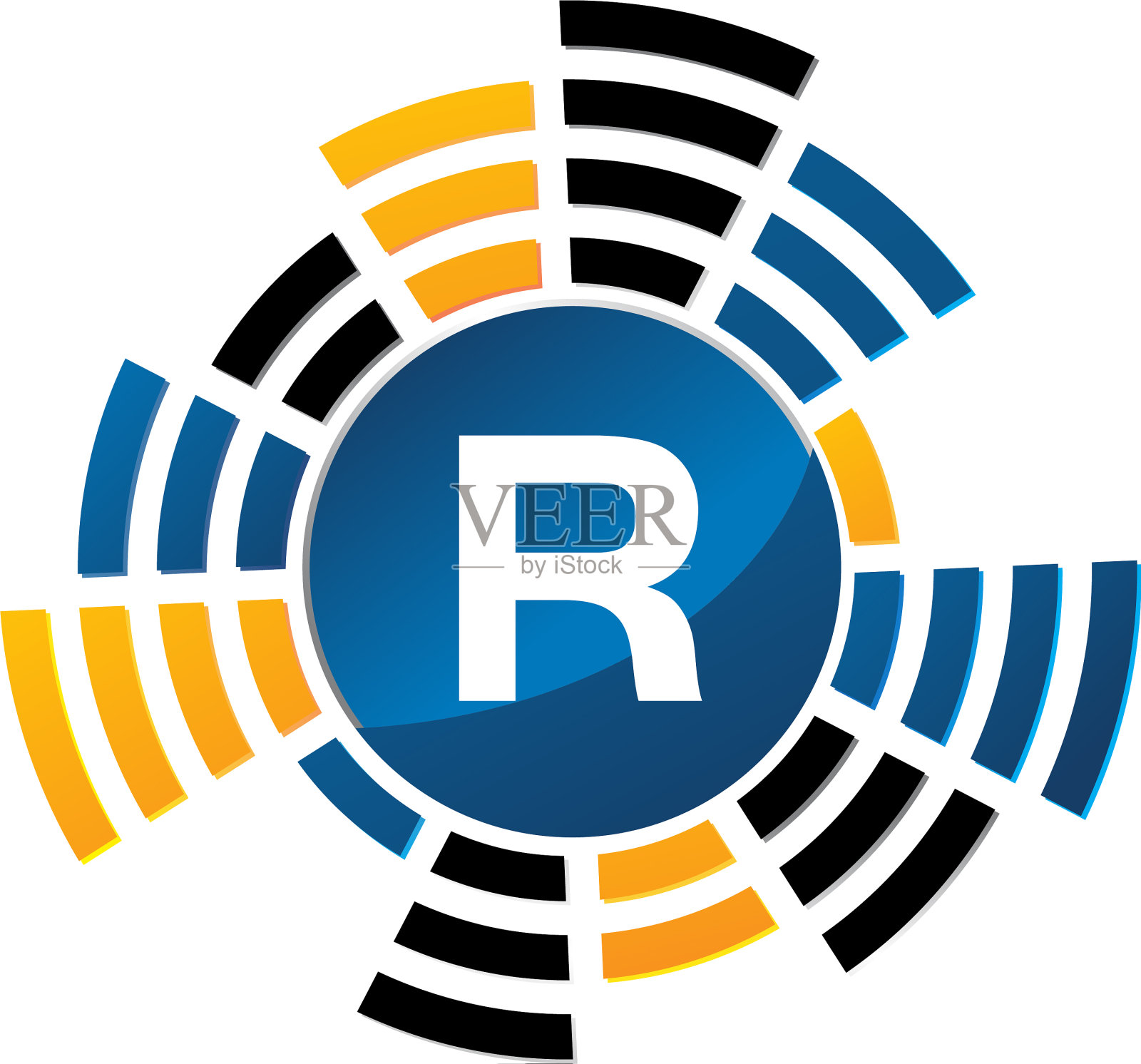 声音服务生产字母r设计元素图片