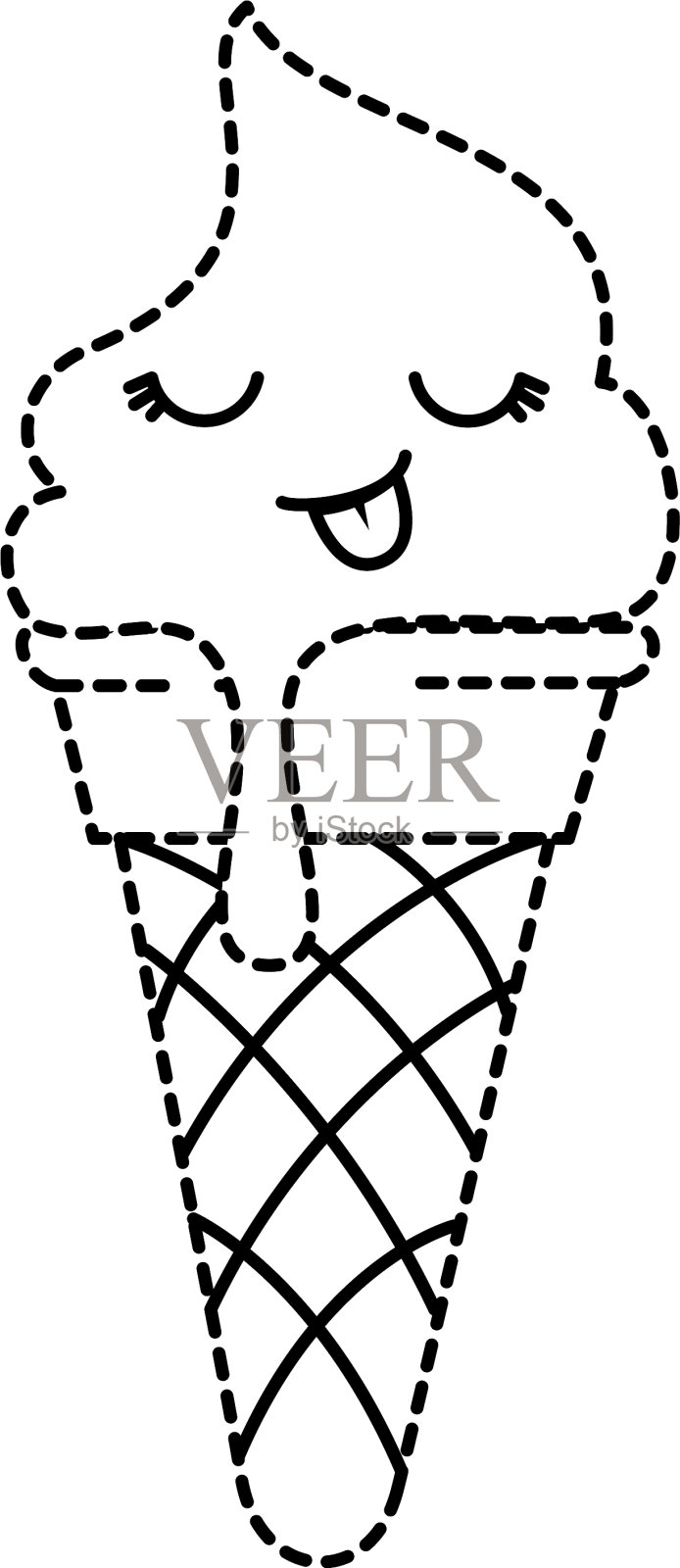 美味的冰淇淋卡哇伊性格设计元素图片