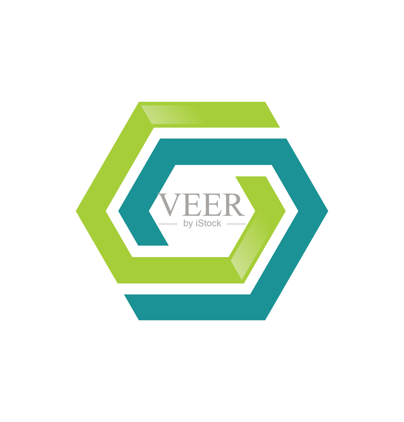 多边形形状彩色技术标志设计元素图片