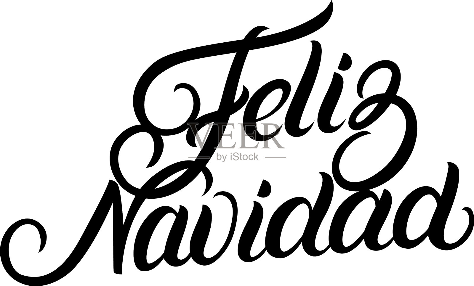 圣诞贺卡上的手写字体设计元素图片