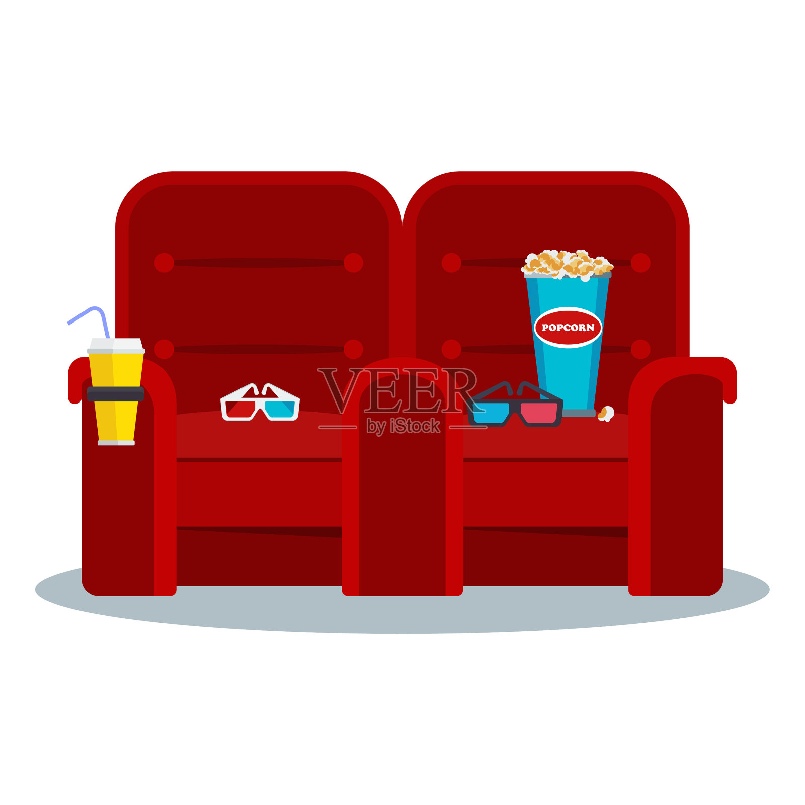 电影红色的扶手椅设计元素图片