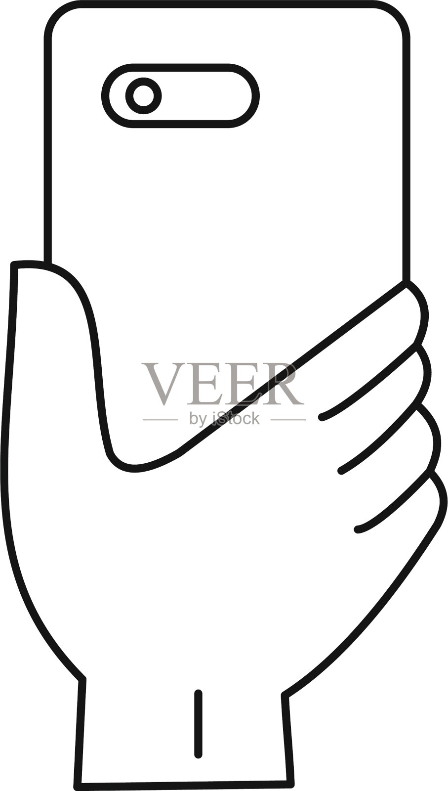 智能手机手图标轮廓风格图标素材