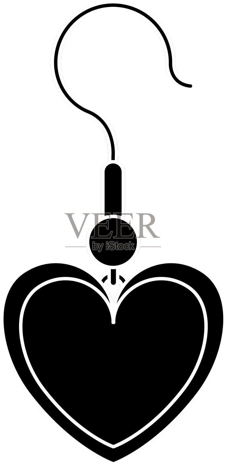 心形耳环设计元素图片