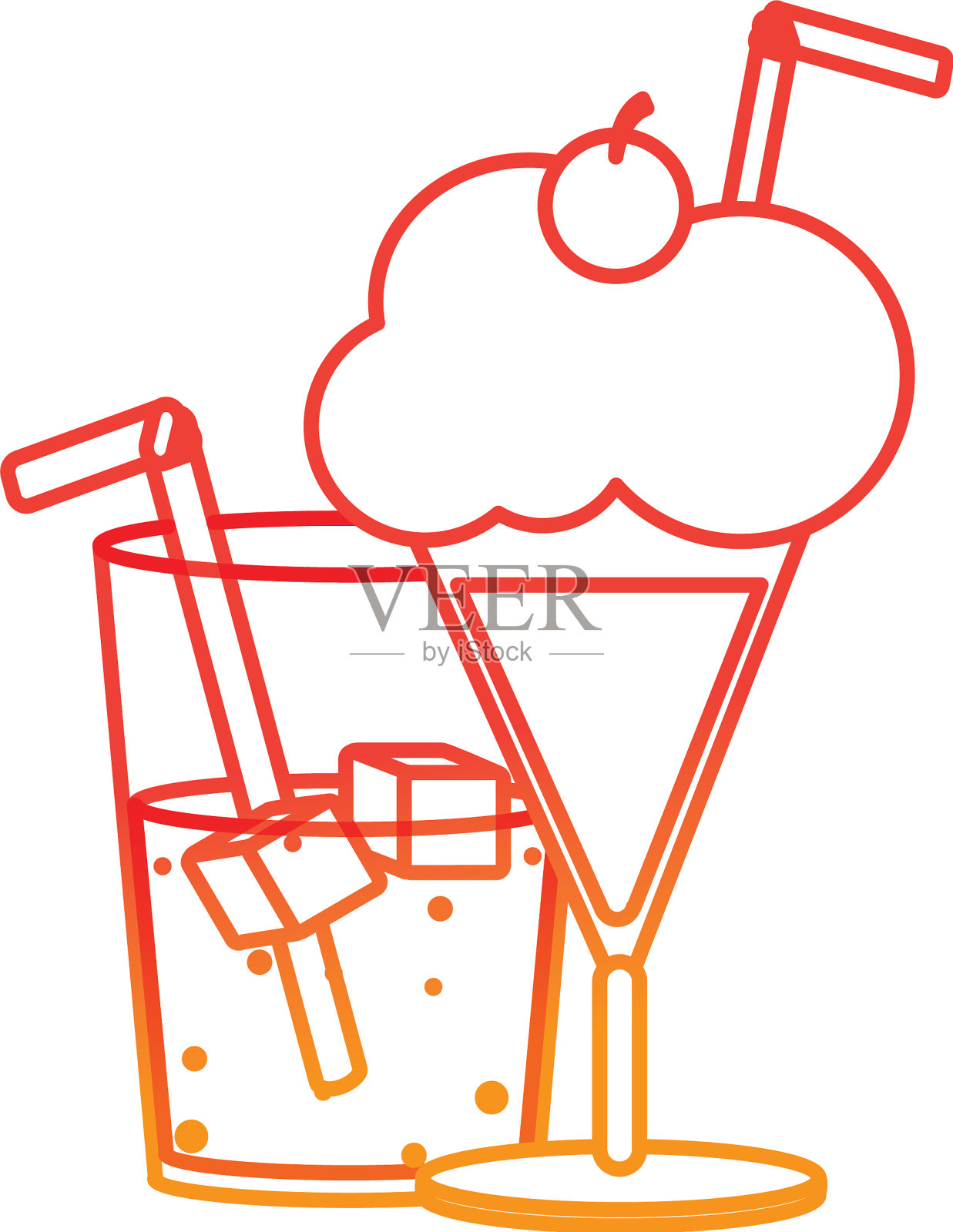 汽水和奶昔设计设计元素图片