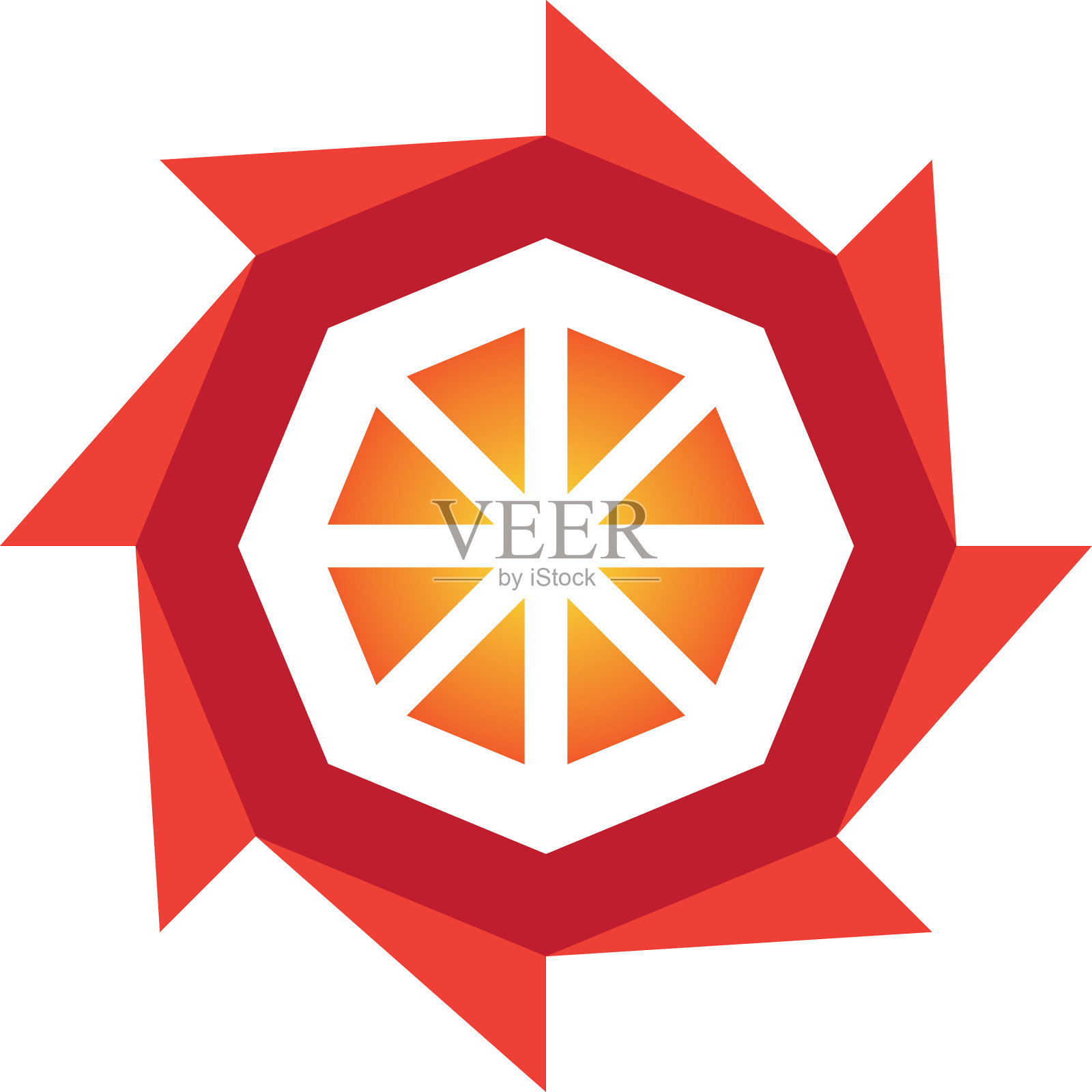 抽象动态八角形标志设计元素图片