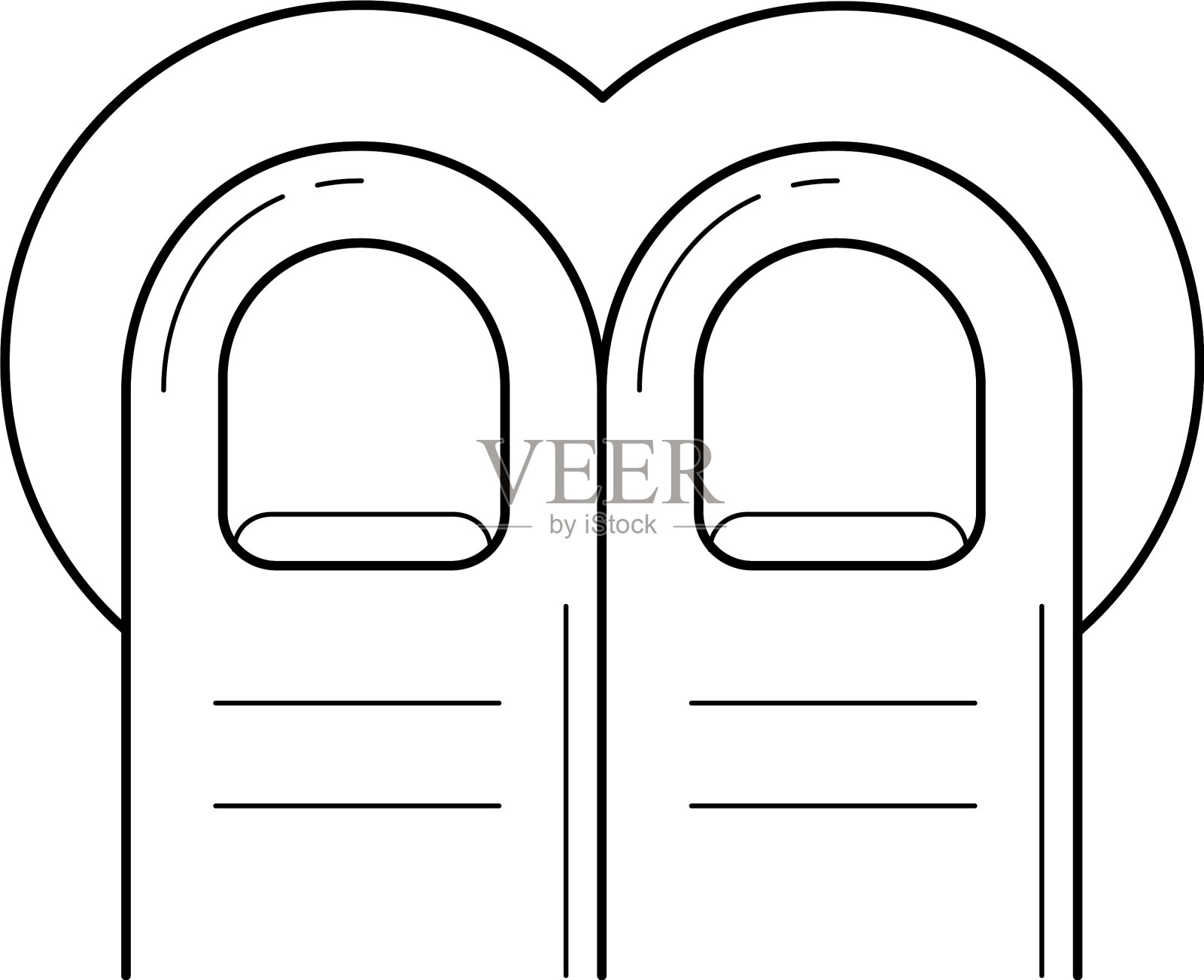 两指点击线路图标图标素材