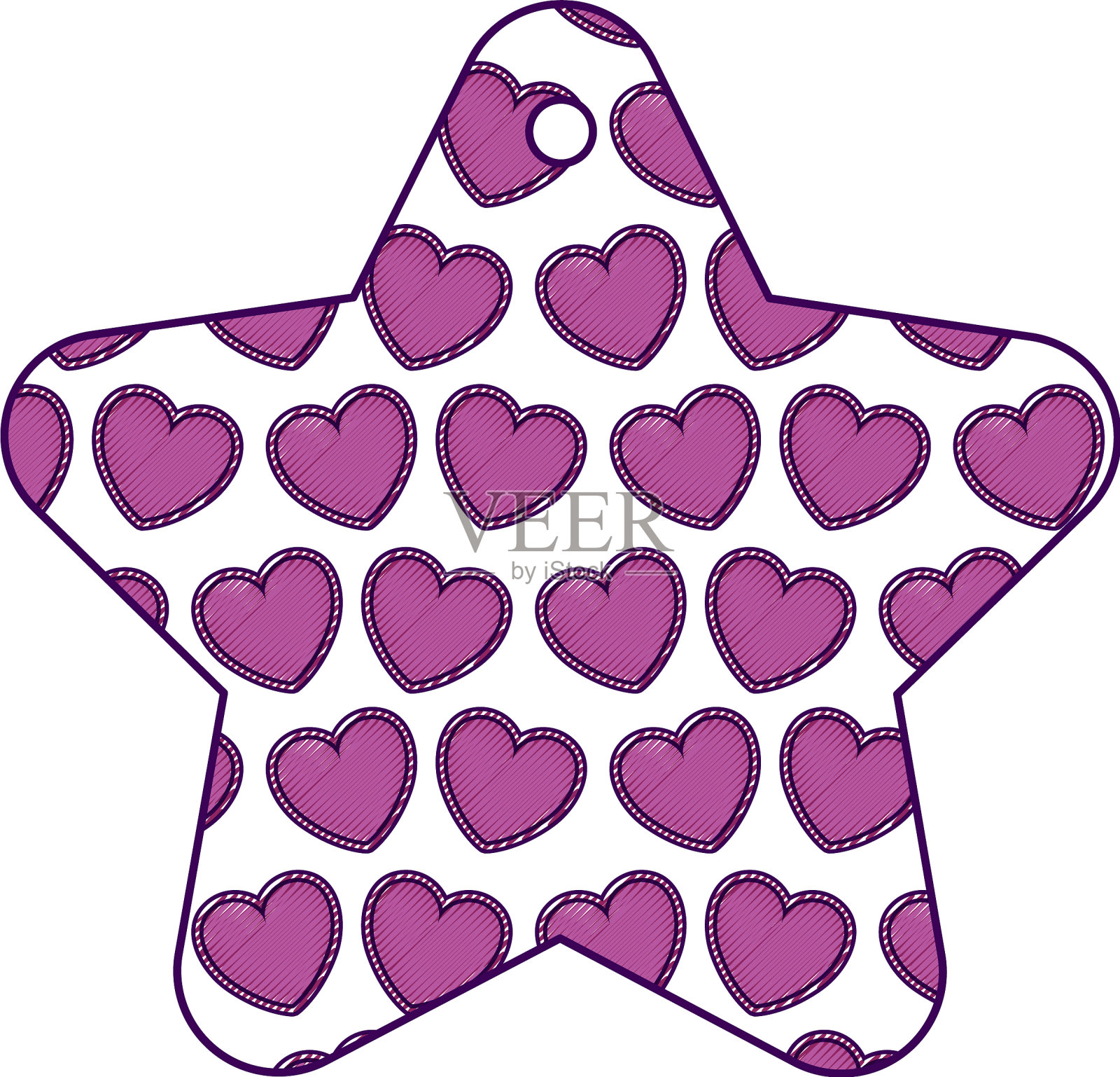 星形框架与心形图案背景设计元素图片