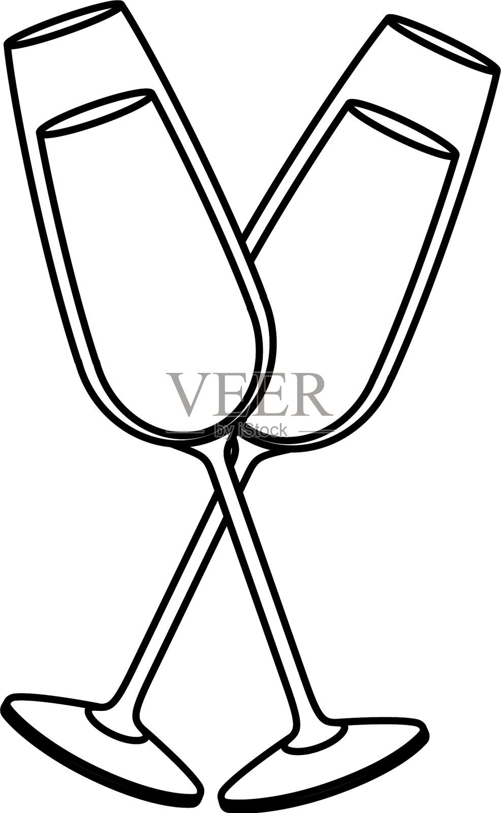 一对香槟酒杯干杯庆祝设计元素图片