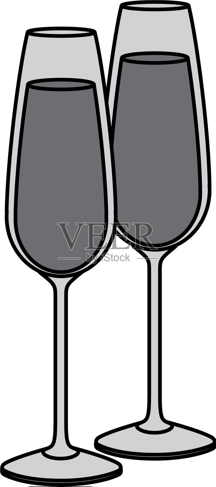 一对香槟酒杯干杯庆祝设计元素图片