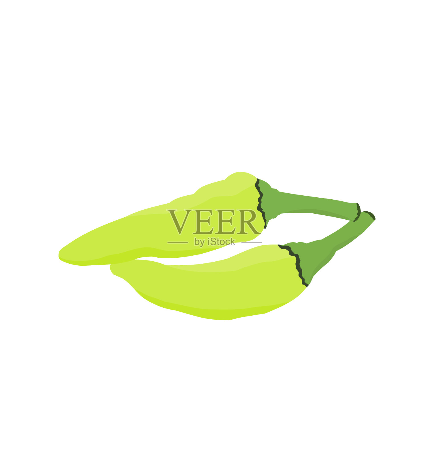 新鲜的绿辣椒卡通设计元素图片