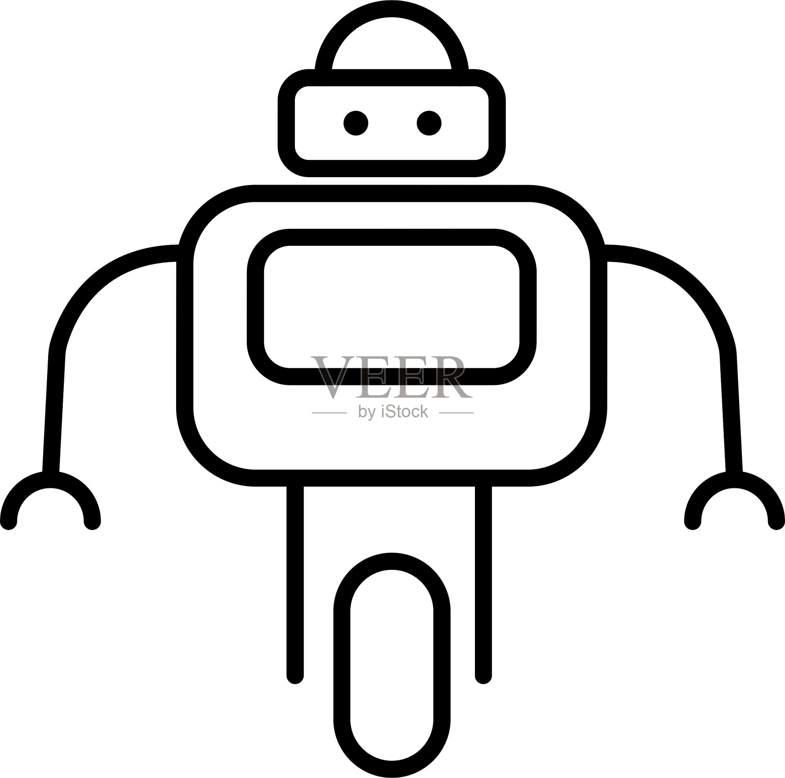 个人机器人的符号未来的细线图标设计元素图片