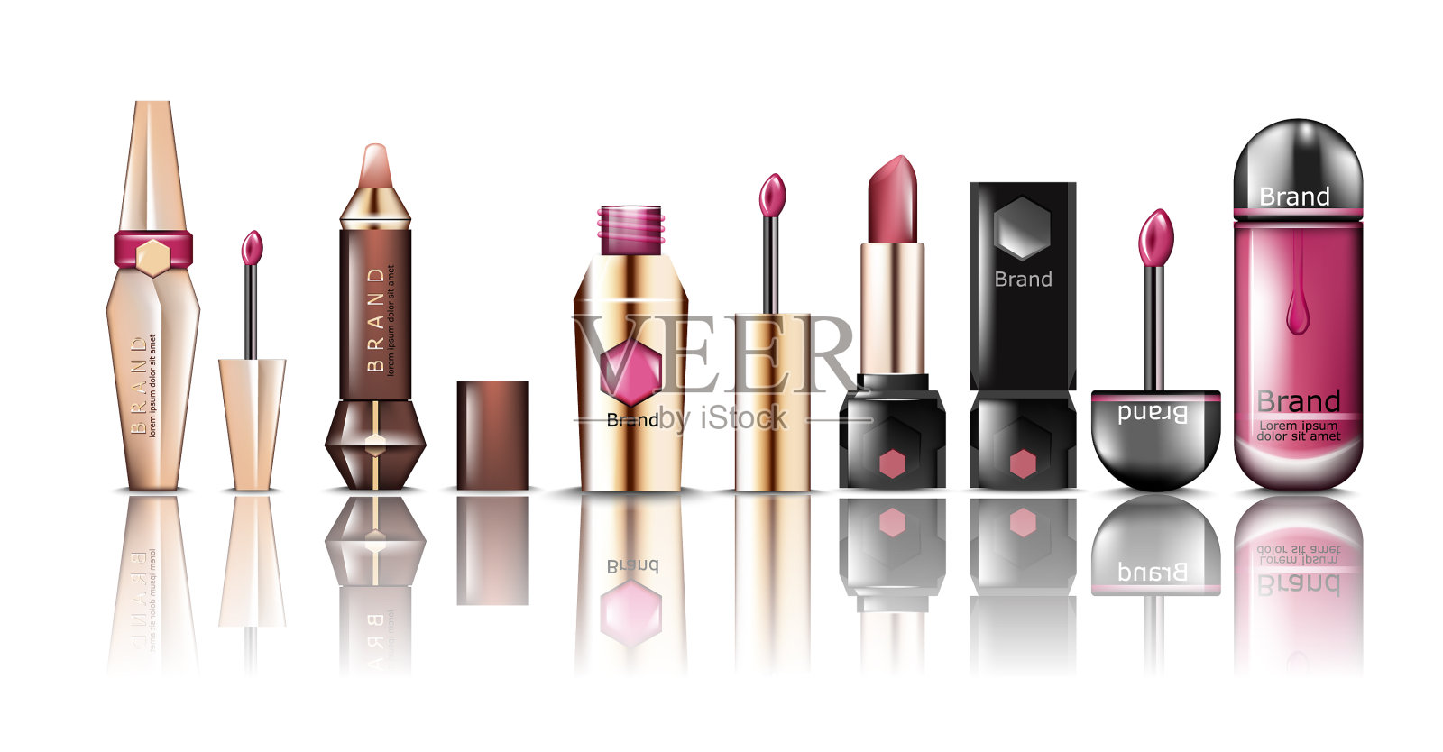 口红化妆品套装设计元素图片