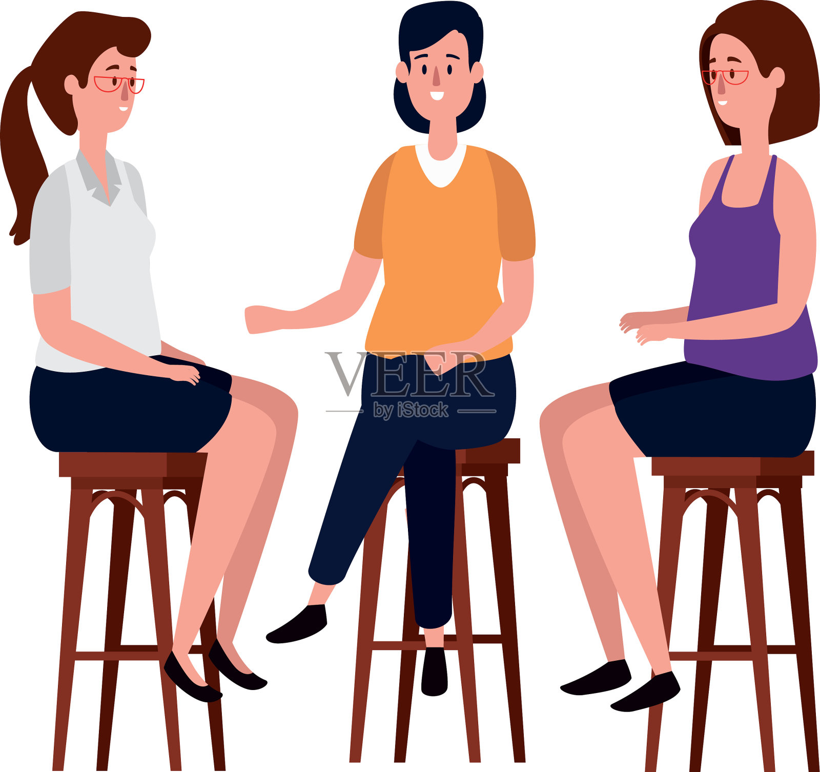 优雅的女商人坐在长椅上设计元素图片