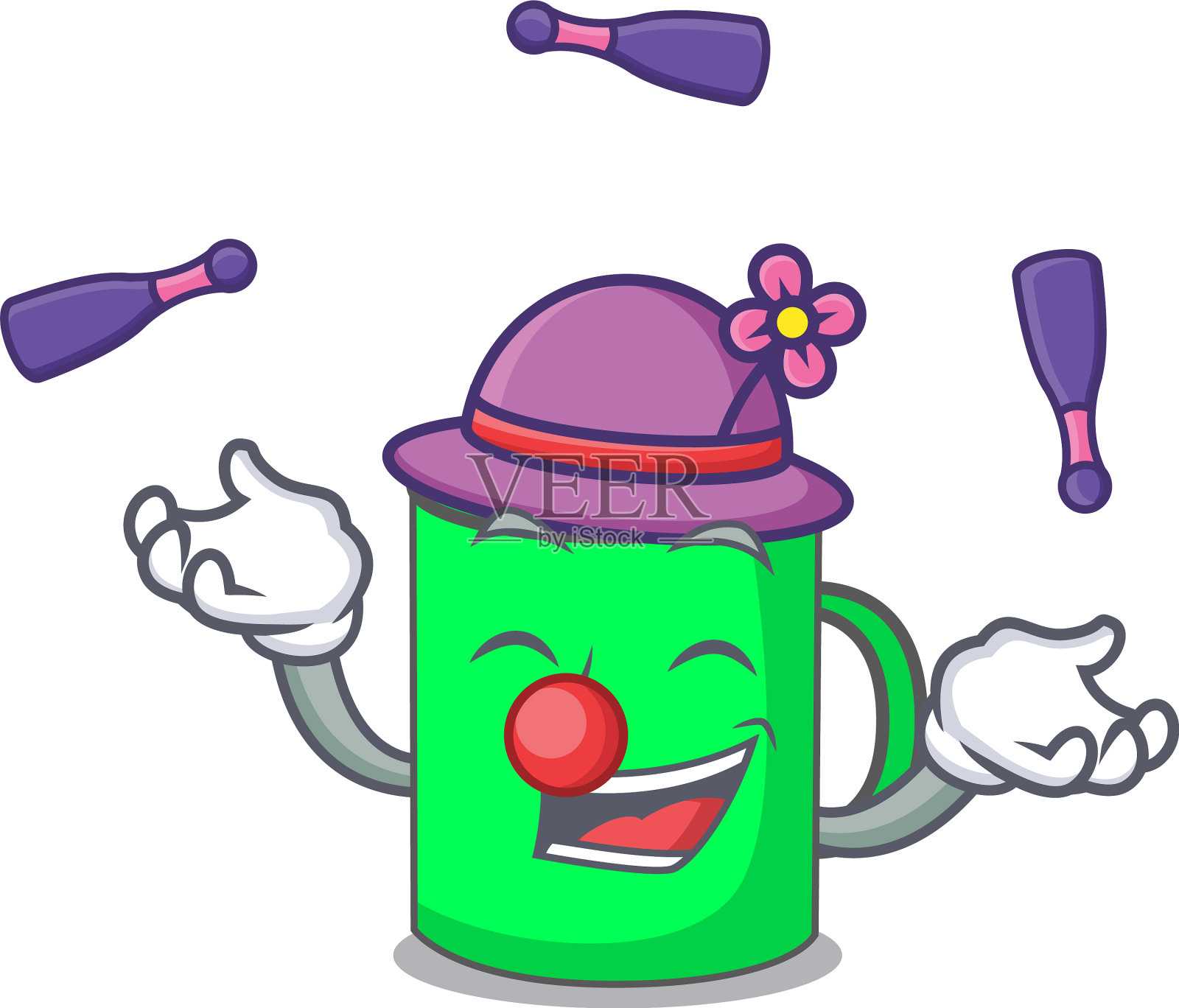 杂耍杯吉祥物卡通风格设计元素图片