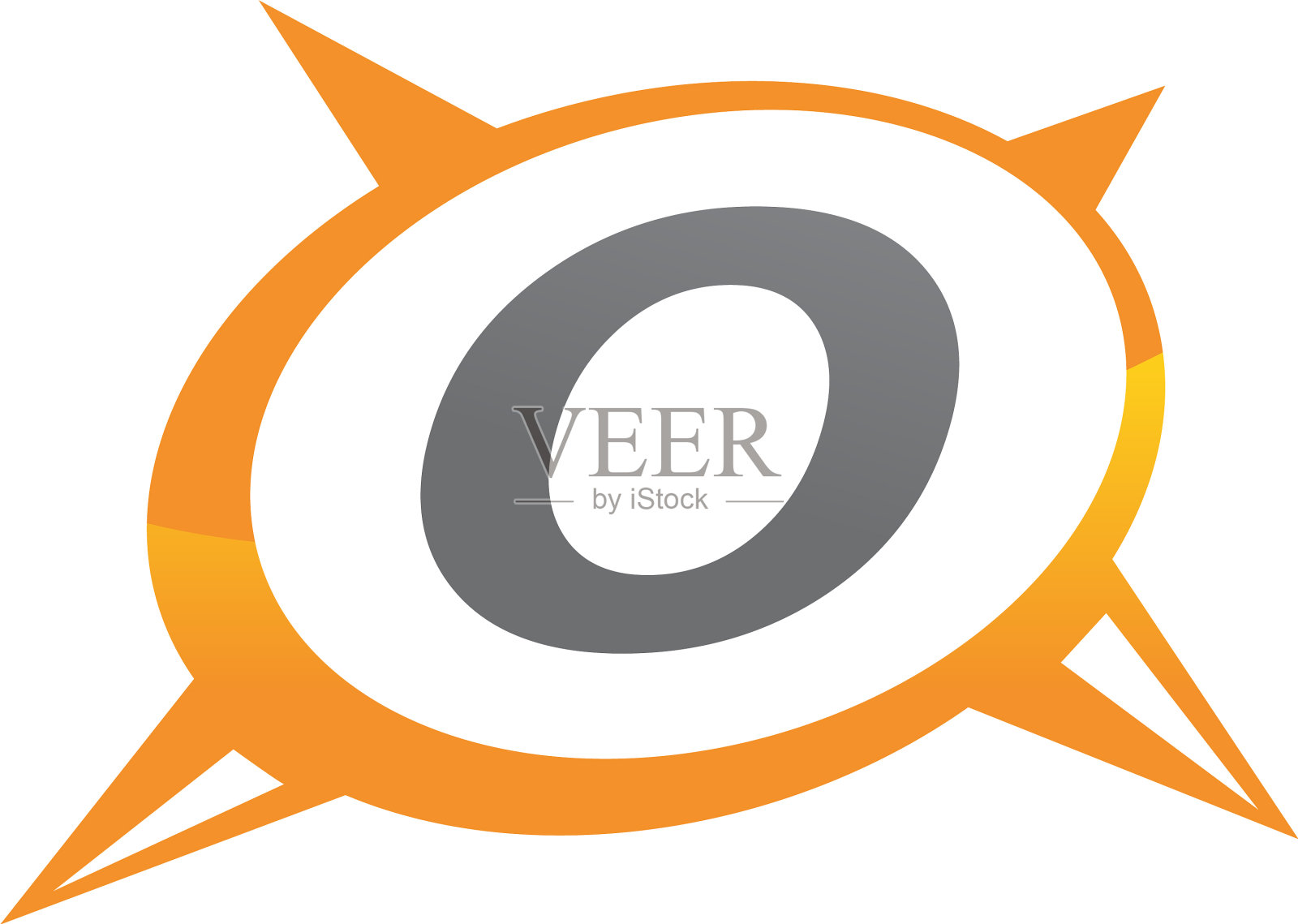 罗盘导向解字母o设计元素图片