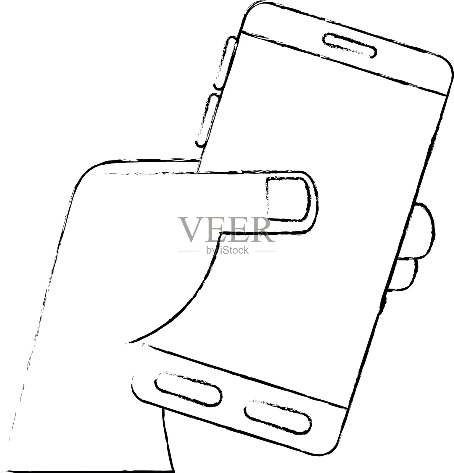 带有人手的智能手机设计元素图片