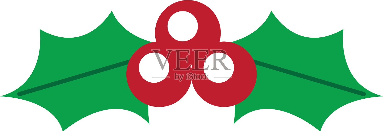 圣诞冬青莓叶装饰华丽设计元素图片