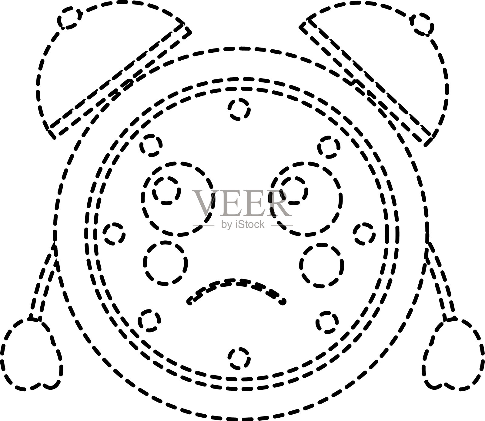 卡哇伊卡通闹钟人物设计元素图片