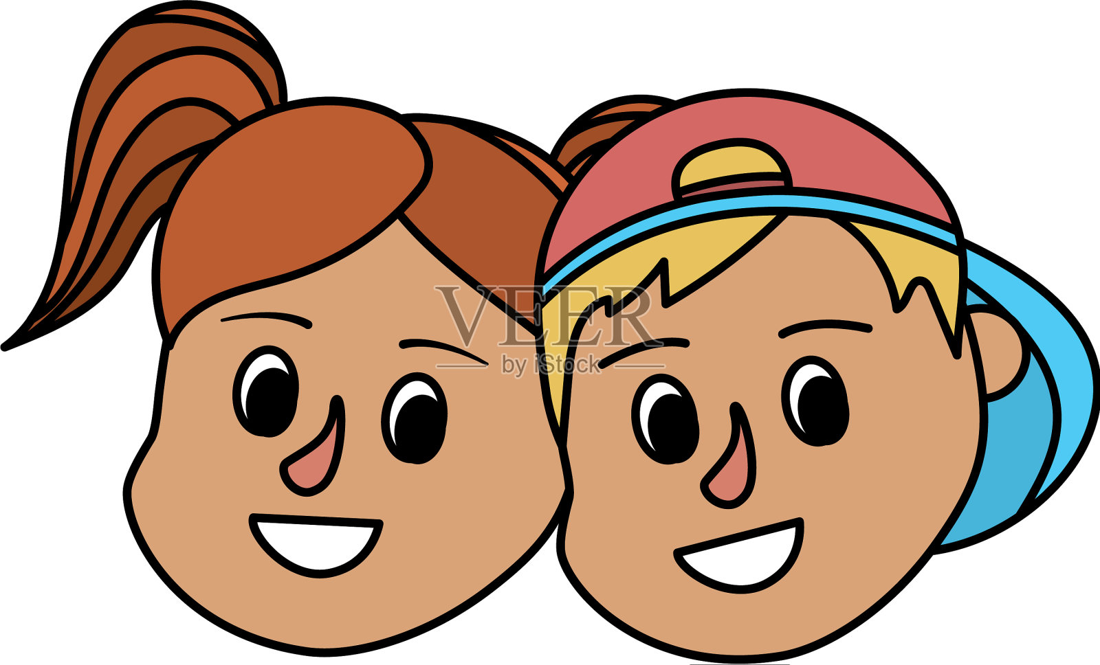 儿童头一起的发型设计设计元素图片