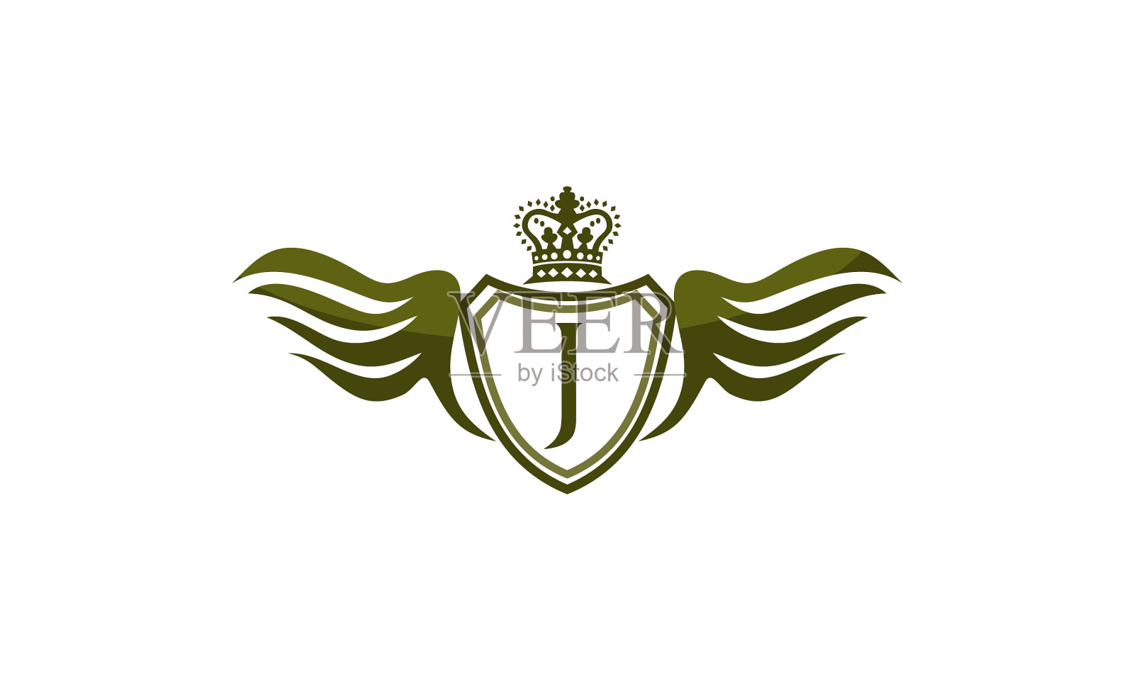 翼盾冠首字母j设计元素图片