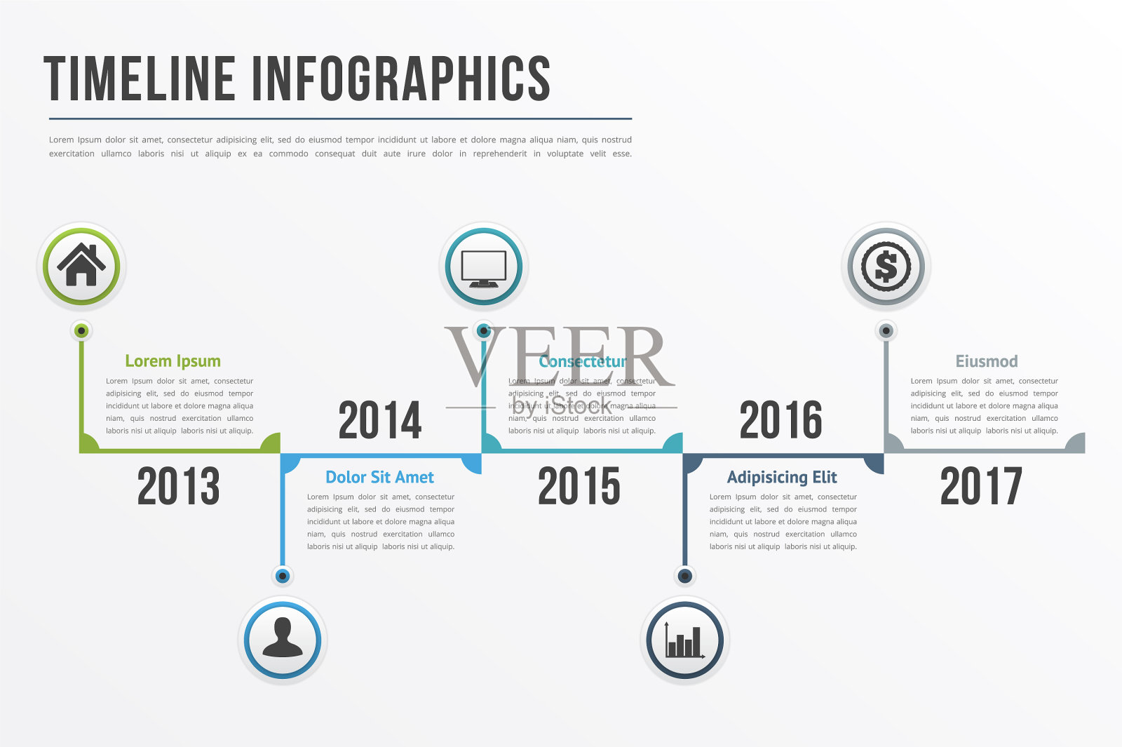 时间轴信息图设计模板素材
