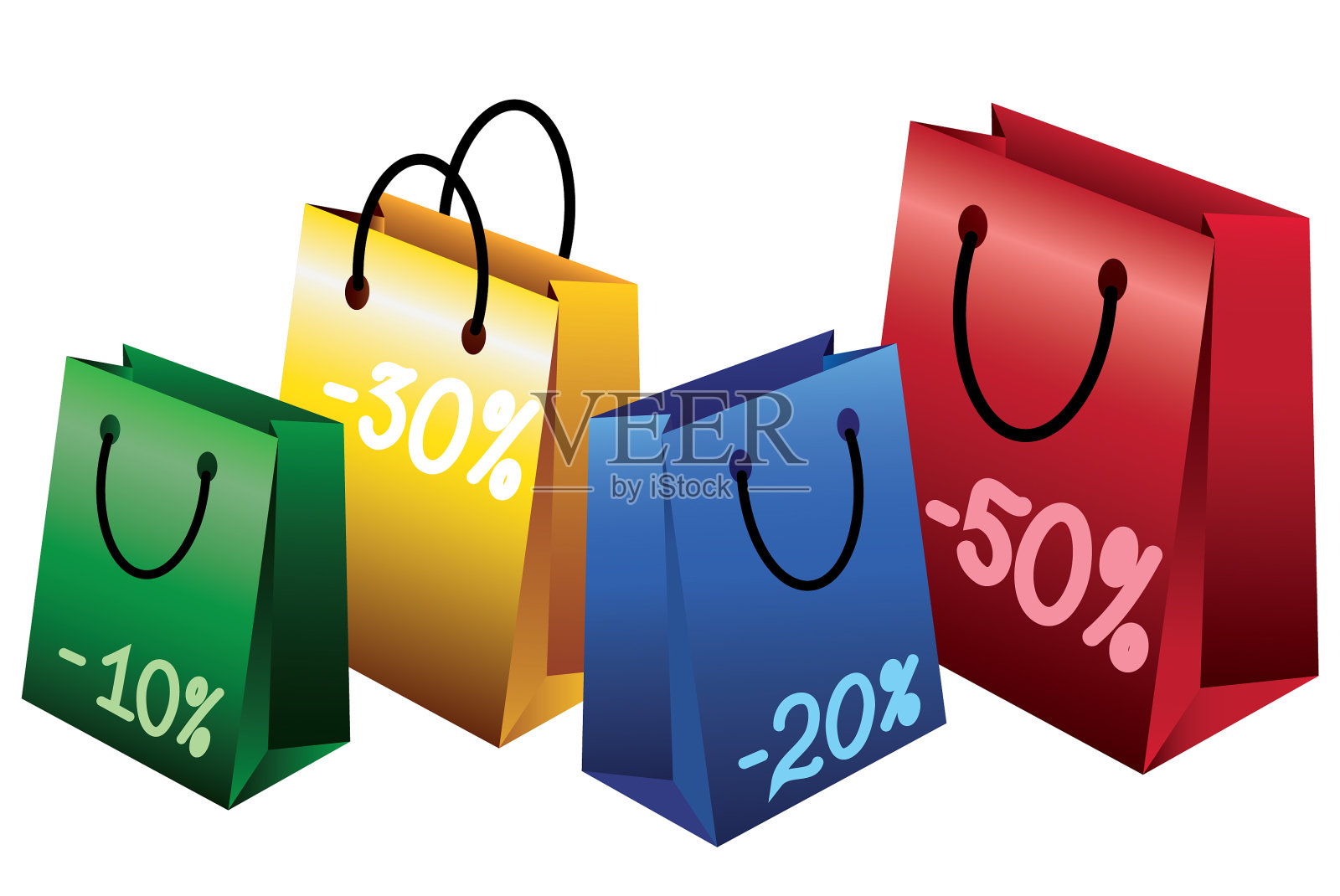 一套空购物袋设计元素图片