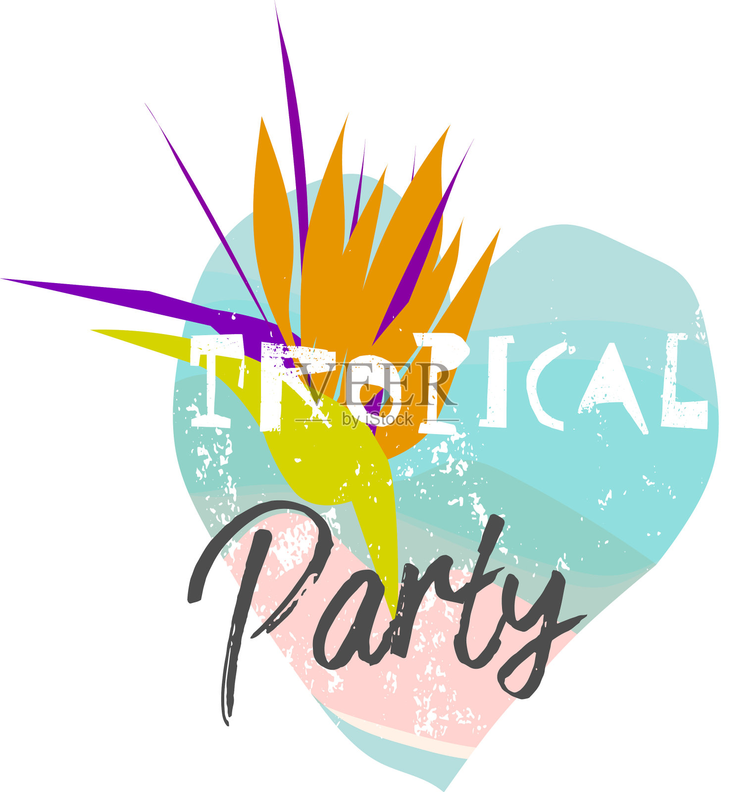 热带丛林的卡通设计元素图片