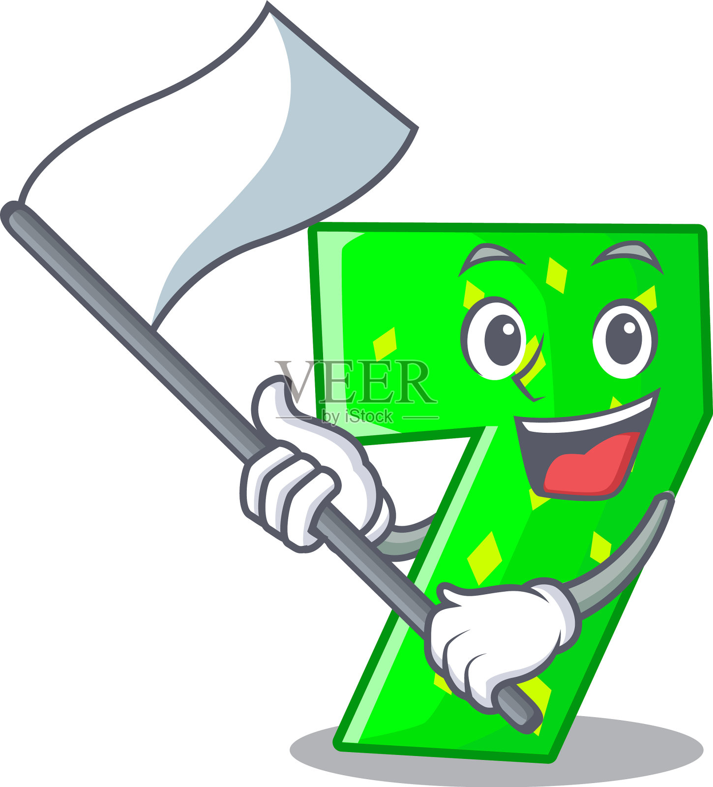 吉祥物上有七号国旗设计元素图片