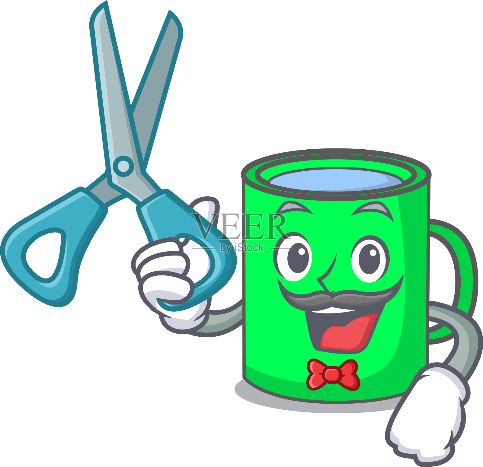 理发师马克杯人物卡通风格设计元素图片