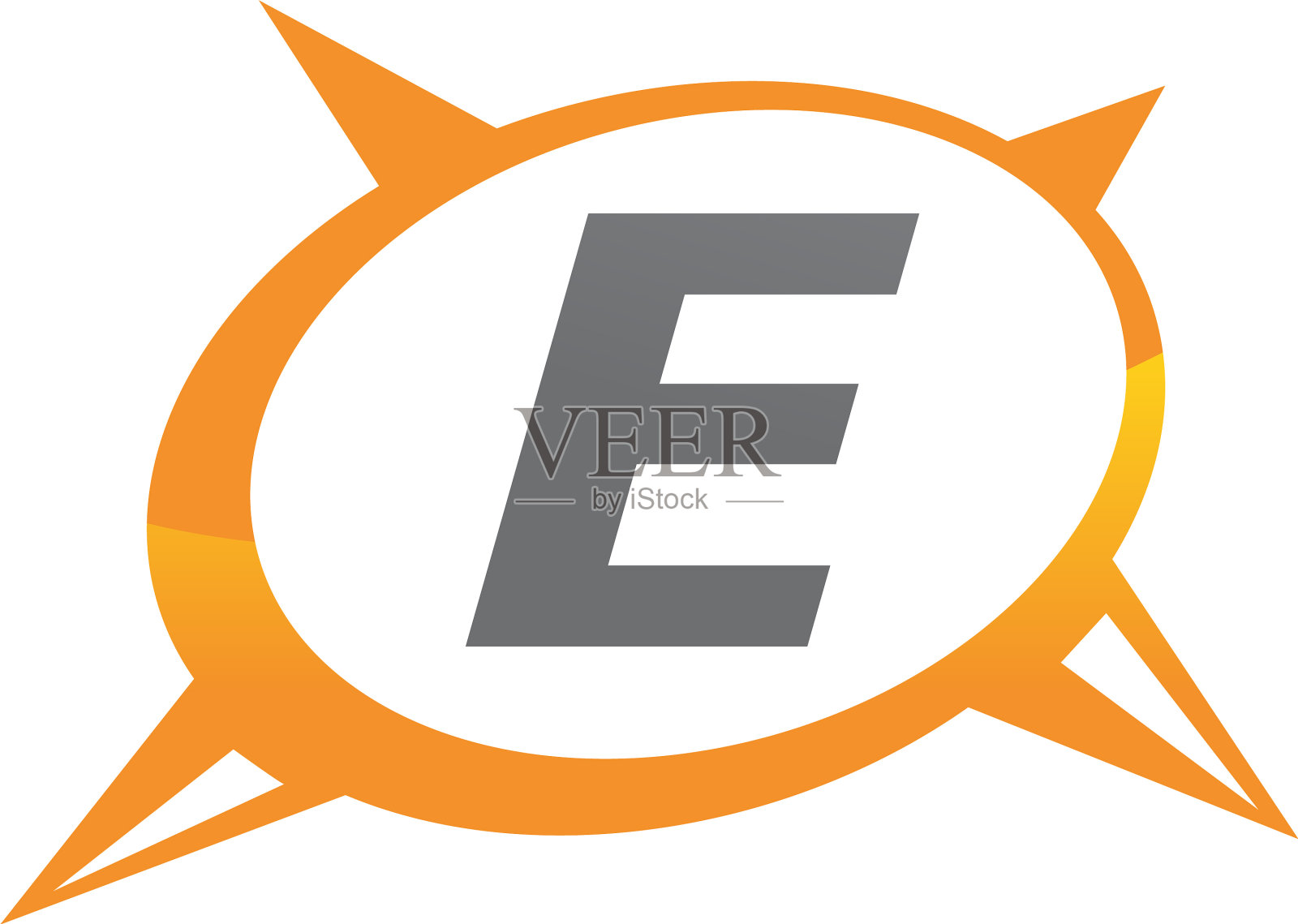 罗盘指南解决字母e设计元素图片