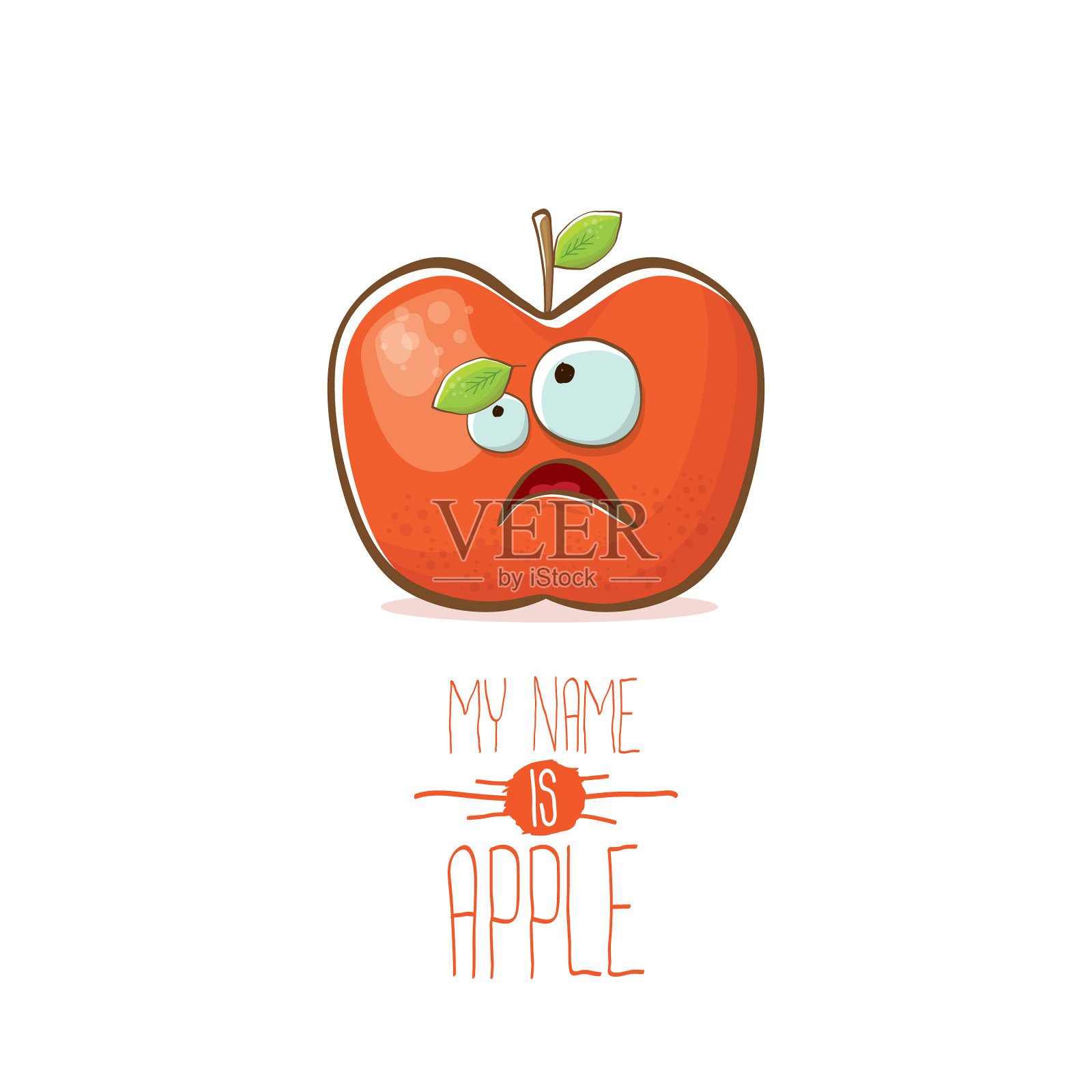 有趣的卡通可爱的红苹果人物设计元素图片