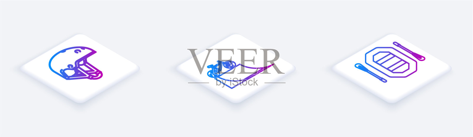 在匝道上设置头盔自行车等距线图标素材