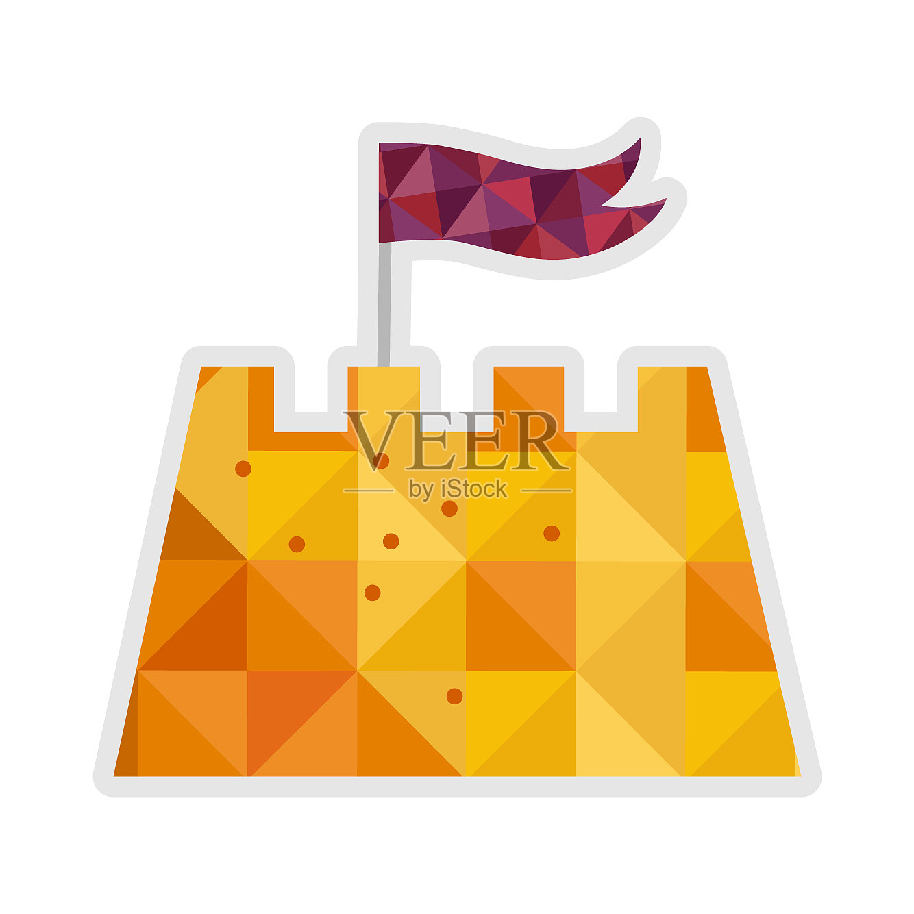 沙堡孤立图标设计元素图片