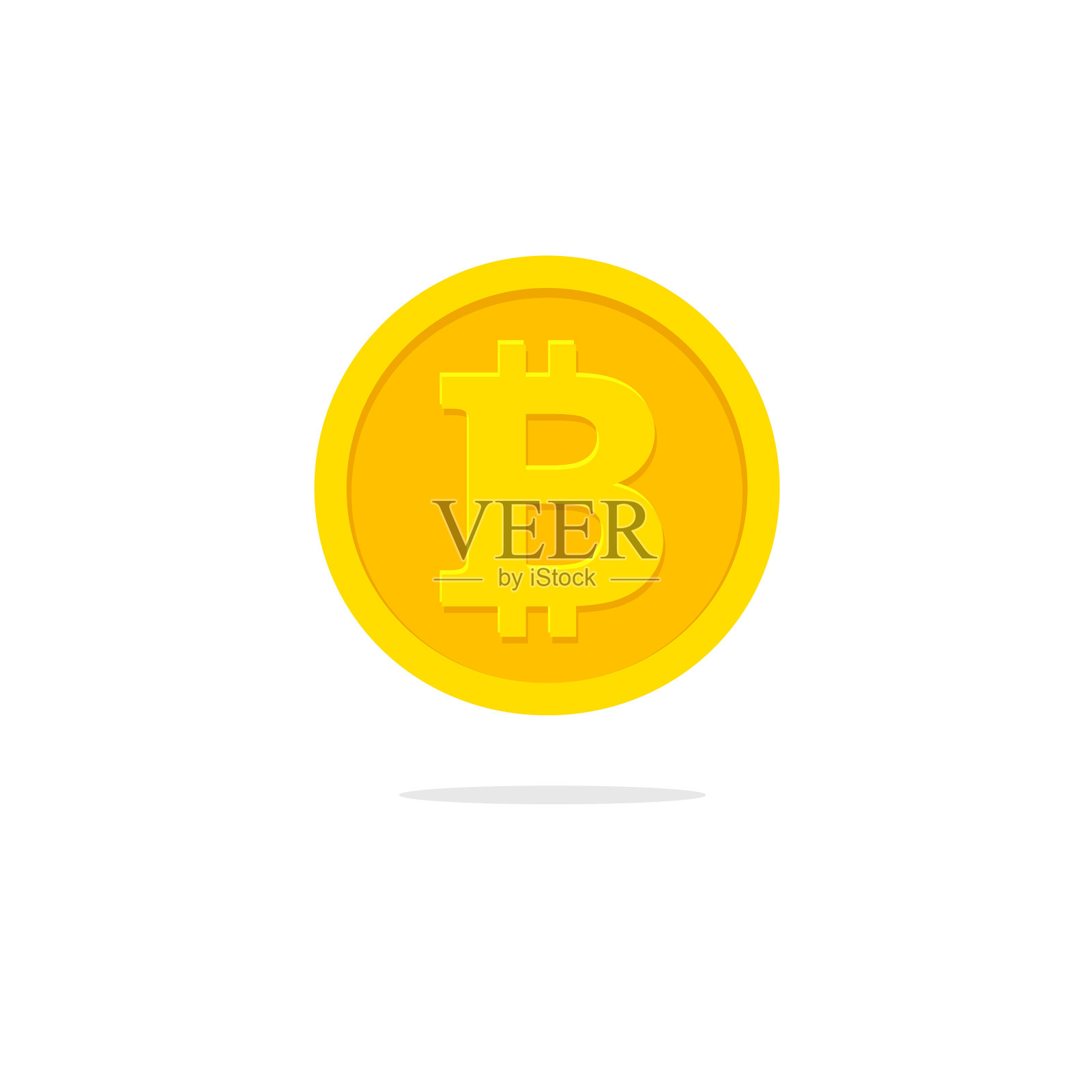 比特币图标平面卡通设计元素图片