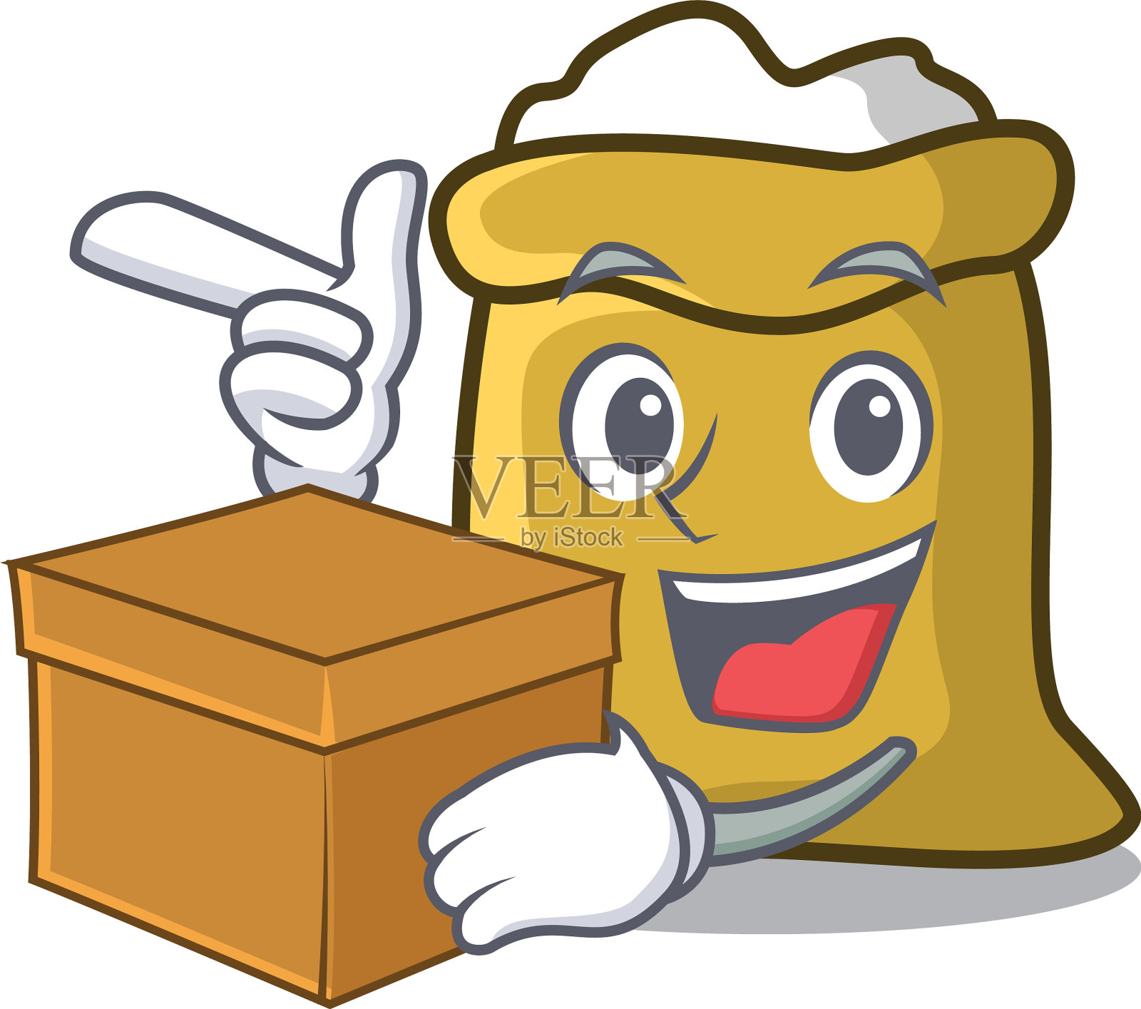 具有盒面人物卡通风格设计元素图片