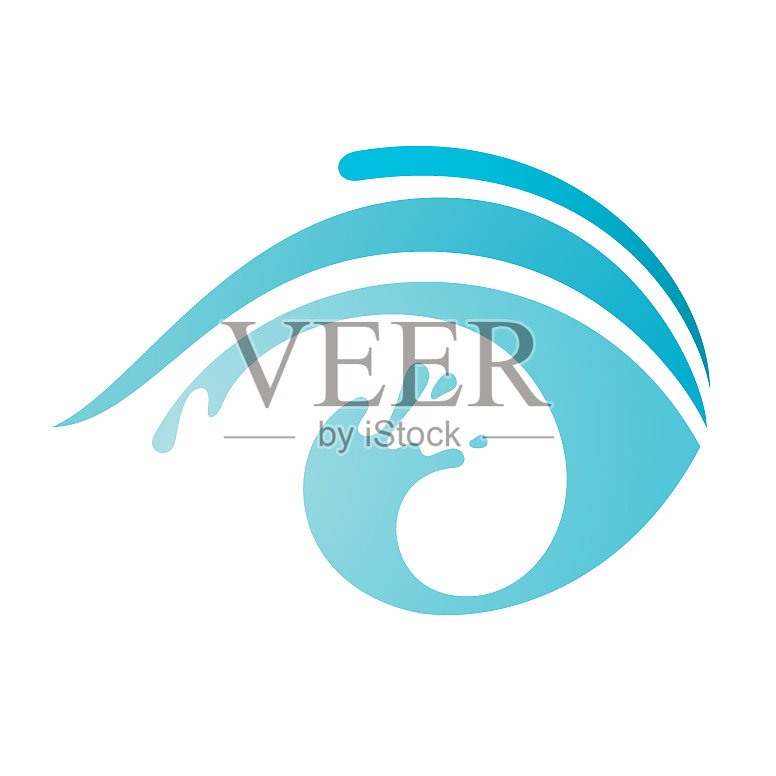 波浪与下降在白色的背景设计元素图片