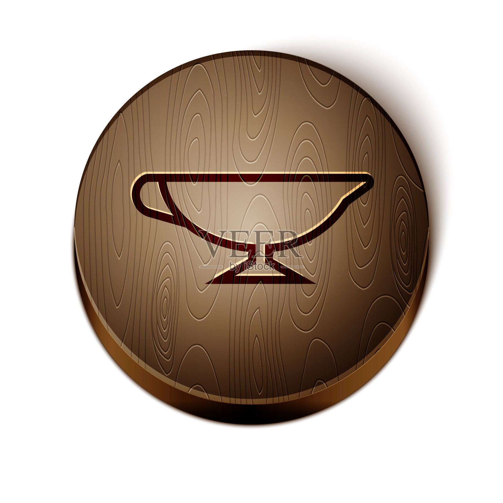 棕色线酱船图标孤立在白色插画图片素材