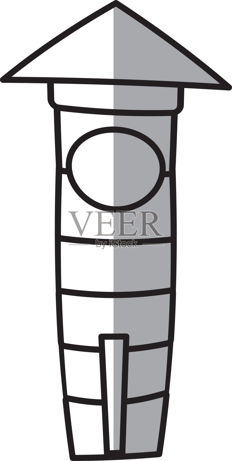 灯塔建筑指引海洋线影设计元素图片