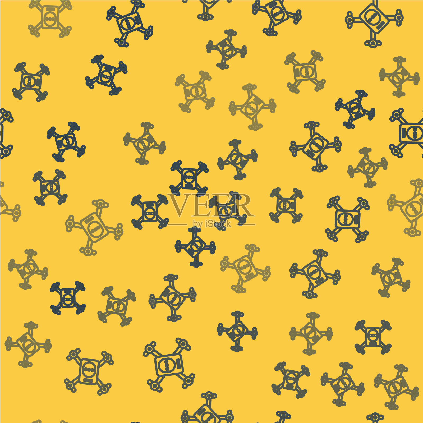 蓝线无人机与行动摄像机飞行插画图片素材