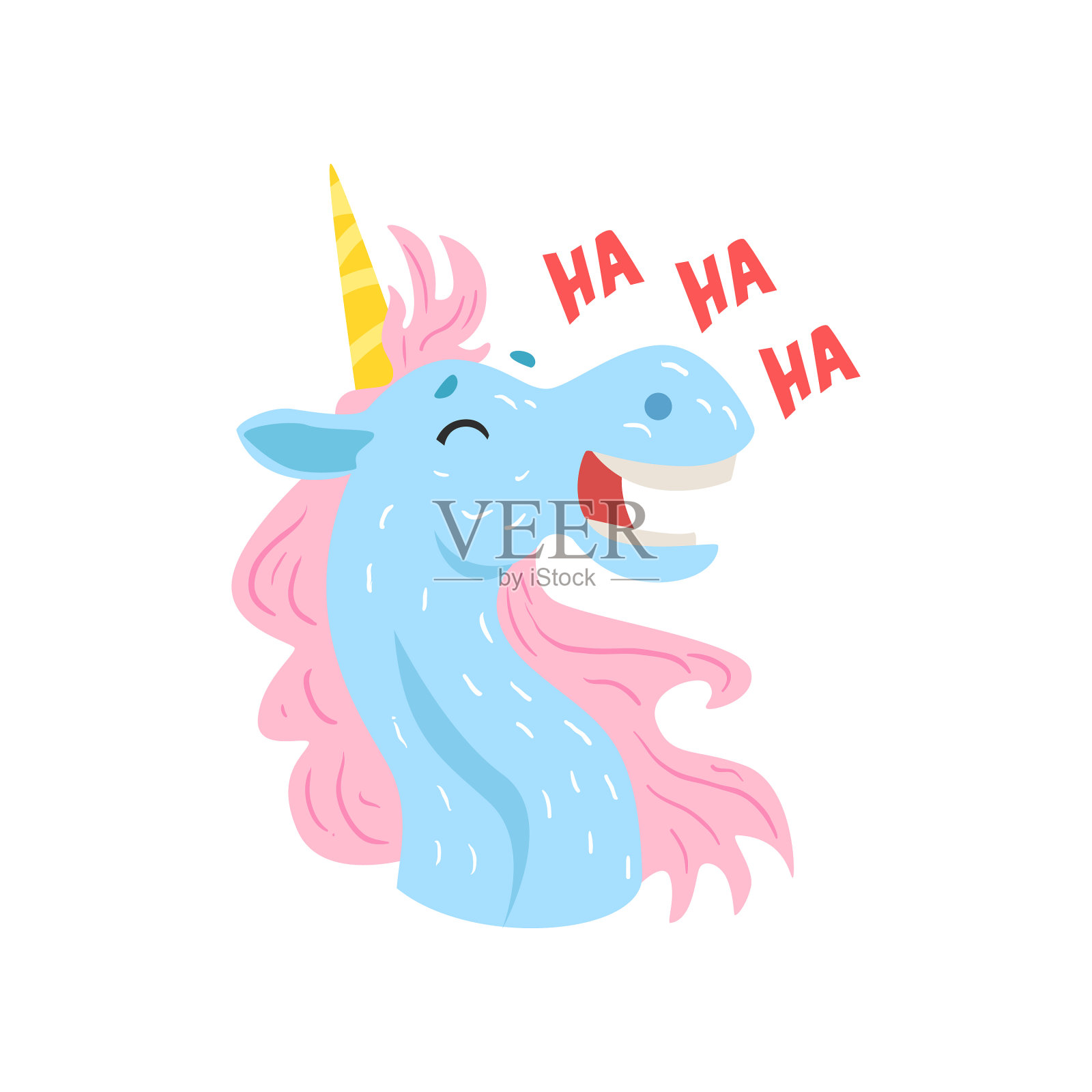 可爱搞笑的独角兽卡通人物设计元素图片