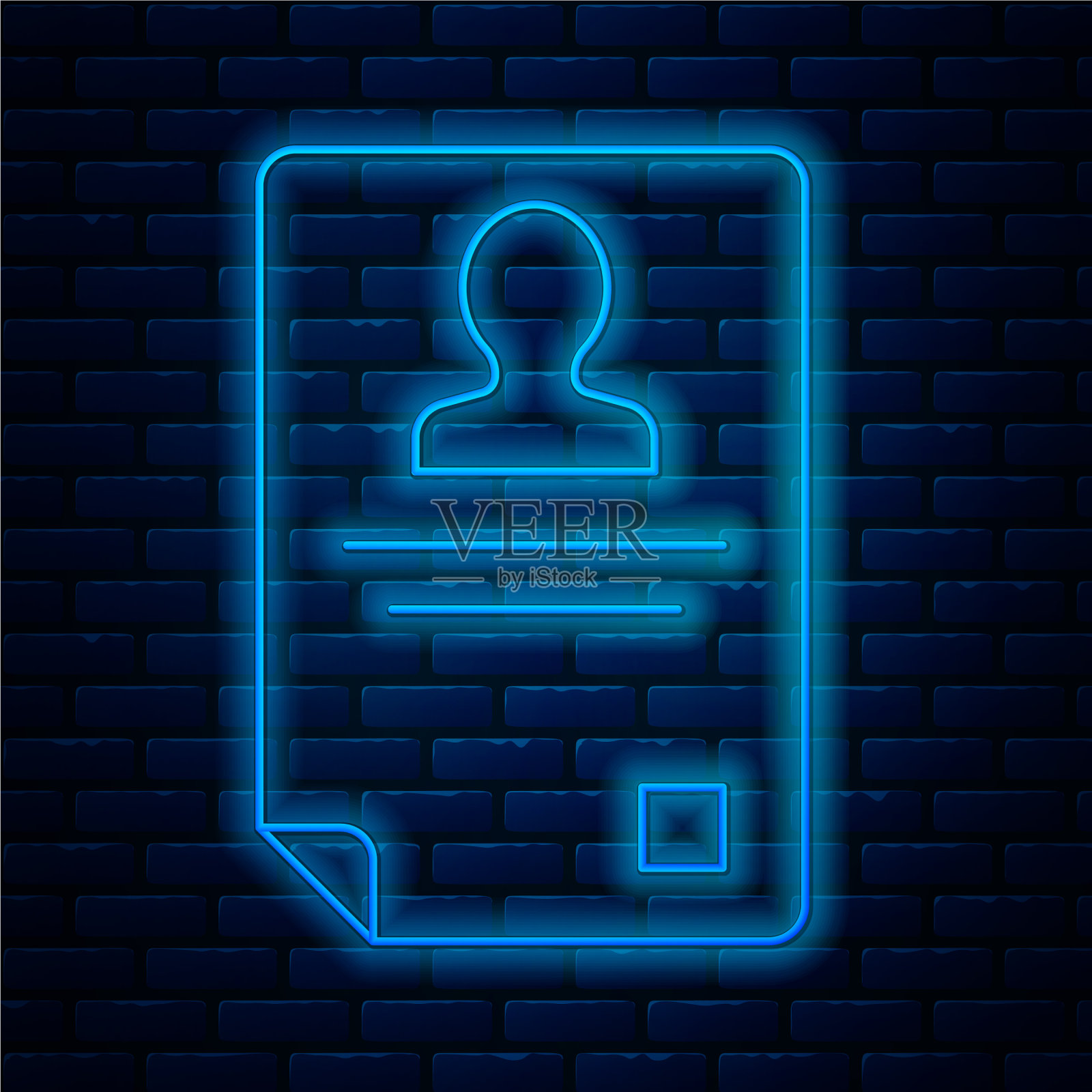 发光的霓虹灯线识别徽章图标插画图片素材