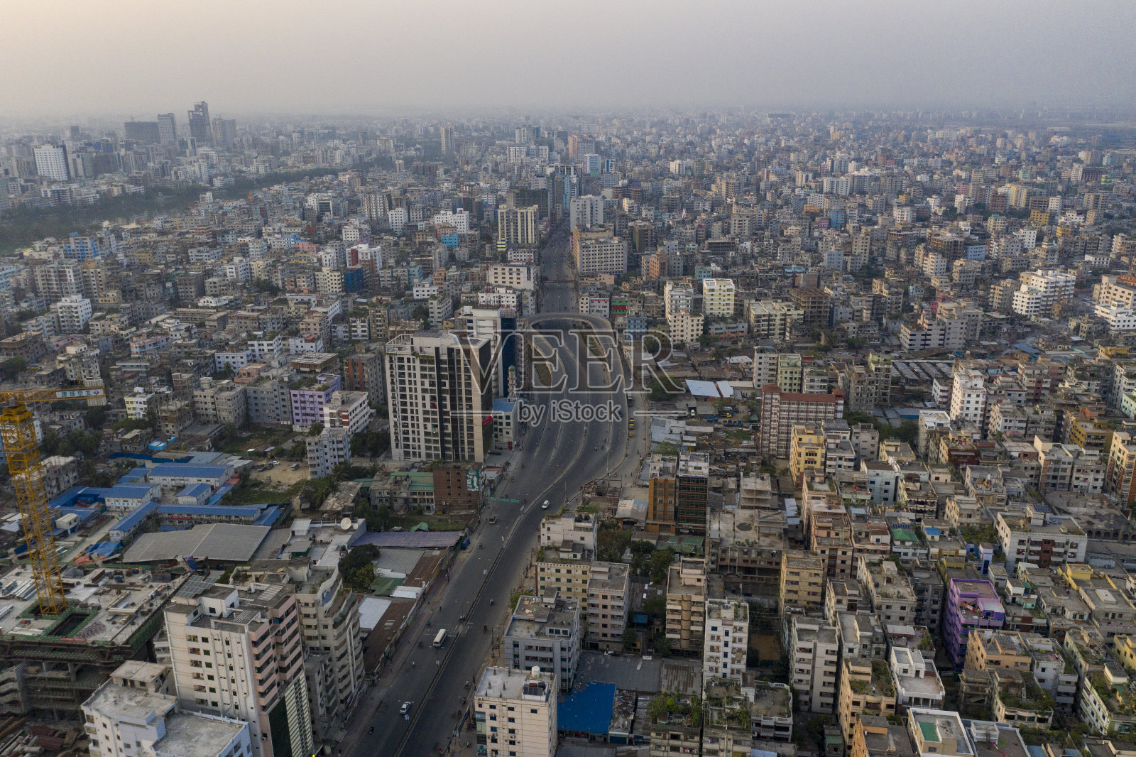 在达卡市的隔离日鸟瞰图照片摄影图片