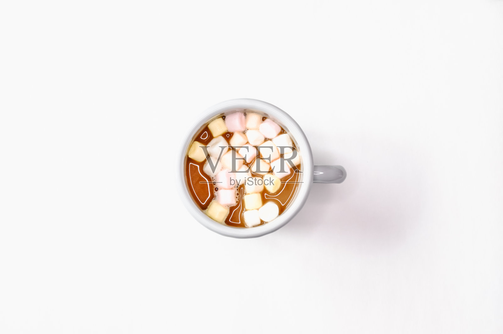 热可可和棉花糖。照片摄影图片