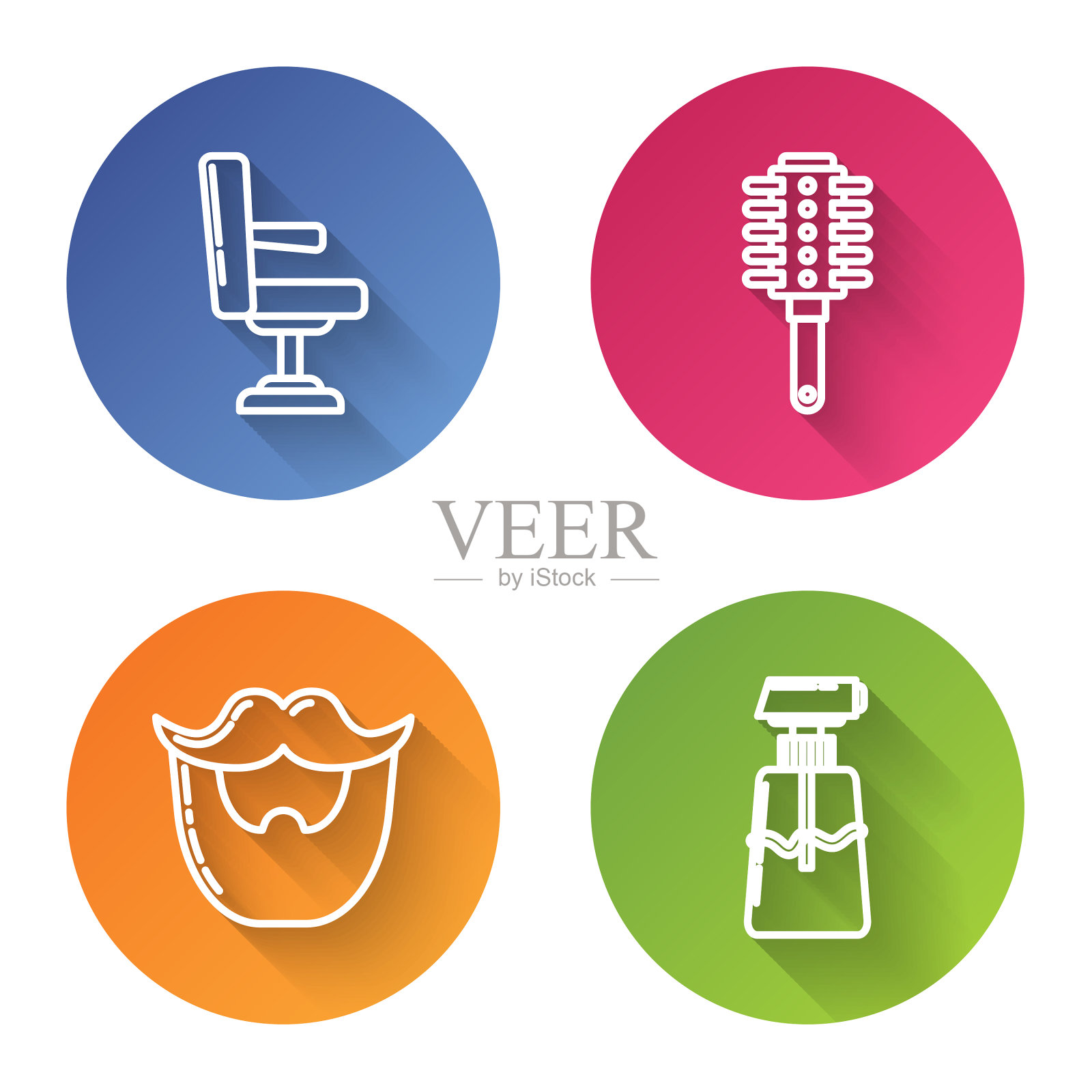 设线理发店的椅子，刷胡子图标素材