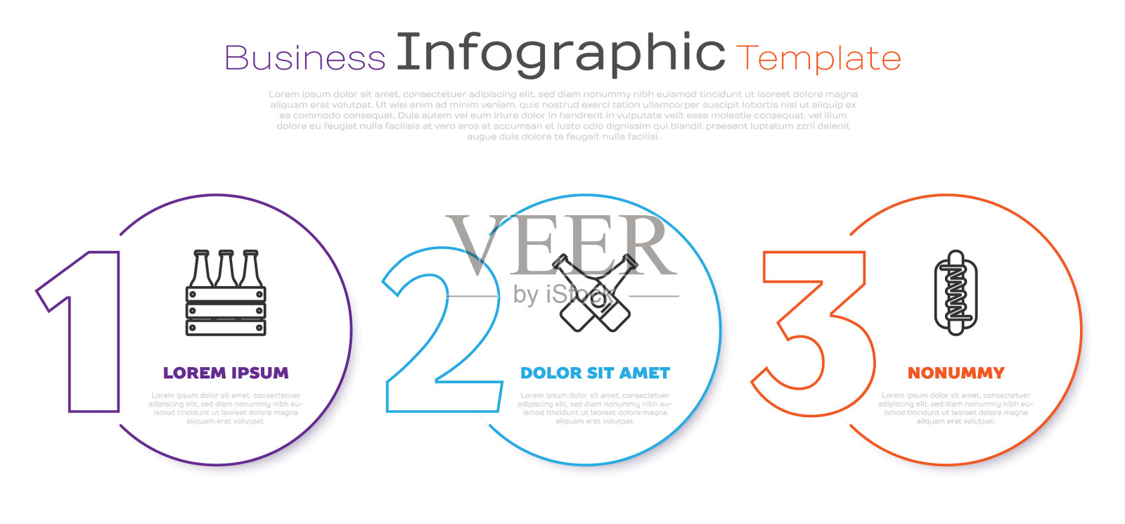 设啤酒瓶交叉包装线插画图片素材