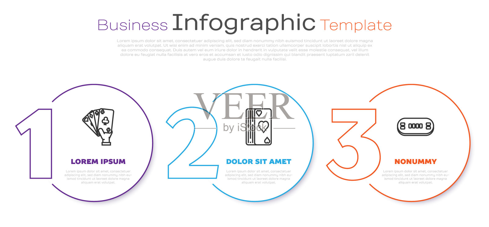 套线手握扑克牌的一副插画图片素材