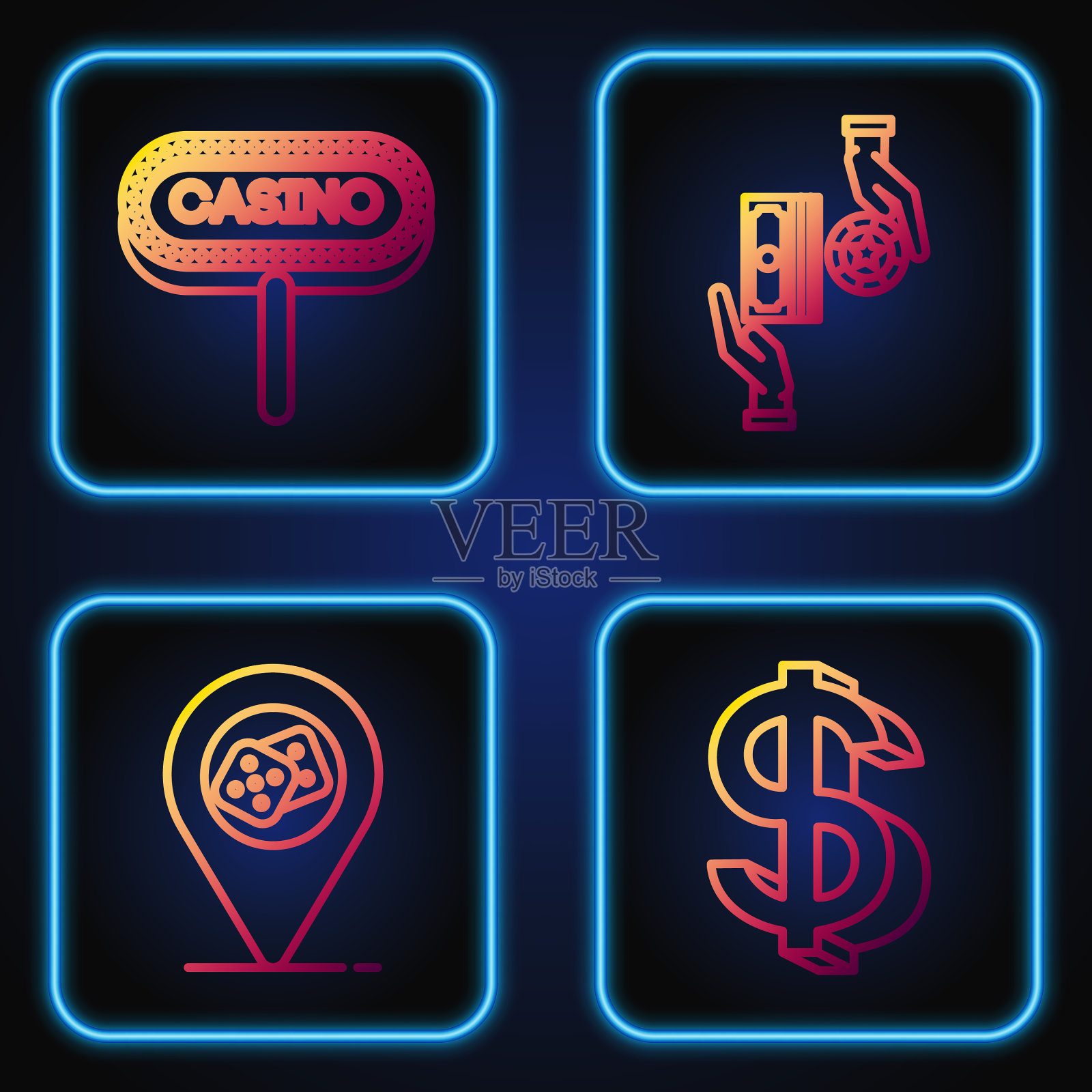 设定线美元符号赌场位置赌场插画图片素材