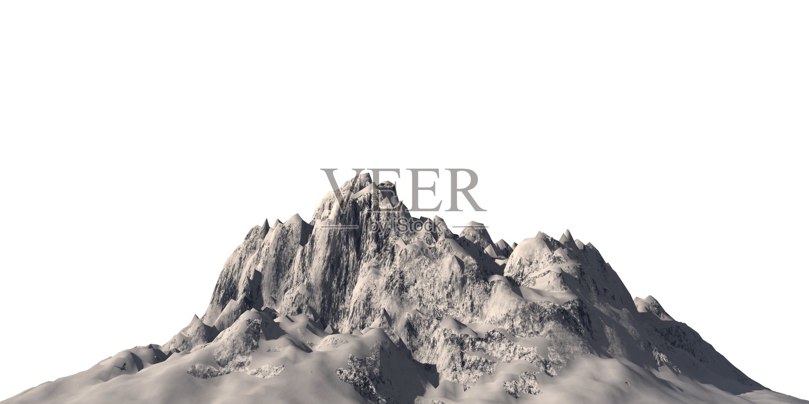 雪山孤立在白色背景3d插图照片摄影图片